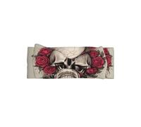 BLWSLC Diadema de lazo con estampado de calavera de flores, adecuada para recién nacidos, bebés y niños pequeños, accesorios para el pelo con lazo para niños