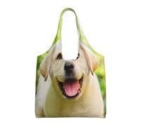 BLWSLC Divertida bolsa de lona con estampado de cachorro labrador de un solo hombro, bolsa de deporte de fitness adecuada para viajes, viajes o compras