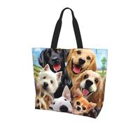 BLWSLC Divertido bolso de viaje con estampado de perro carlino feliz de gran capacidad para mujer, bolsa de hombro adecuada para viajes y gimnasio, Lindos perros de compañía, Talla única