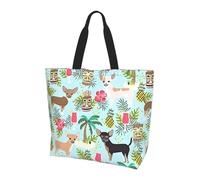 BLWSLC Divertido bolso de viaje con estampado de perro carlino feliz de gran capacidad para mujer, bolsa de hombro adecuada para viajes y gimnasio, Piña de perro chihuahua, Talla única
