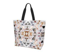 BLWSLC Divertido bolso de viaje con estampado de perro carlino feliz de gran capacidad para mujer, bolsa de hombro adecuada para viajes y gimnasio, Gafas para perro chihuahua, Talla única