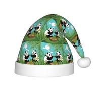 BLWSLC Dos bonitos pandas grandes impresos para niños, sombrero de Navidad festivo adecuado para fiestas de vacaciones y uso en invierno al aire libre