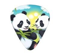 BLWSLC Dos púas de guitarra Happy Pandas, para guitarristas acústicos, eléctricos y de banda, 12 púas en 3 grosores diferentes