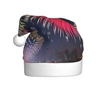BLWSLC Espléndido sombrero de Navidad con estampado de fuegos artificiales para adultos, adecuado para vacaciones de Año Nuevo y fiestas al aire libre