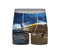 BLWSLC Estampado Airplane in The Evening Light. Ropa interior extralarga de secado rápido y transpirable. Disponible en tallas S-4XL, gris claro, S