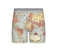 BLWSLC Estampados de mapas del mundo, ropa interior extralarga de secado rápido y transpirable, disponible en tallas S-4XL, gris claro, M