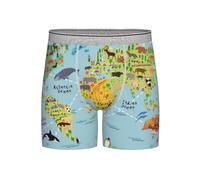 BLWSLC Estampados simples de mapa del mundo. Ropa interior extralarga de secado rápido y transpirable. Disponible en tallas S-4XL, gris claro, 4XL