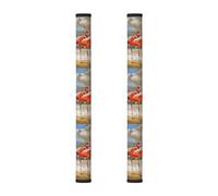 BLWSLC Flamingo Beach - Guantes para manija de puerta de refrigerador (2 unidades), aptos para microondas y lavavajillas.