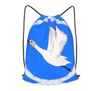 BLWSLC Flying White Goose - Mochila deportiva con cordón ajustable, ideal para gimnasio y viajes, Negro, pequeño