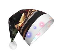 BLWSLC Fruits and Wines - Sombrero de Papá Noel iluminado para adultos con luces LED adecuado para Navidad, Año Nuevo y otras fiestas de vacaciones