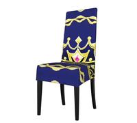 BLWSLC Fundas elásticas para sillas de comedor con diseño de tiara de fantasía, adecuadas para la mayoría de sillas sin brazos