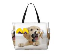 BLWSLC Golden Retriever Puppies - Bolsa de viaje con estampado de cachorros y organizador de gran capacidad, adecuado para vacaciones y viajes.