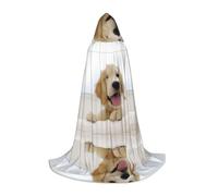 BLWSLC Golden Retriever Puppies - Capa con capucha para cosplay, disfraces y fiestas de vacaciones