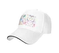 BLWSLC Gorra de béisbol con estampado rosa de unicornios para hombre, gorra gruesa casual, tamaño ajustable, 8 colores, negro, adecuada para actividades al aire libre, diseño clásico de ala curvada