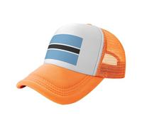 BLWSLC Gorra de béisbol de malla estampada negra con bandera de Botswana, gorra de camionero transpirable, adecuada para pesca y senderismo, Anaranjado, One Size-Large