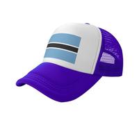 BLWSLC Gorra de béisbol de malla estampada negra con bandera de Botswana, gorra de camionero transpirable, adecuada para pesca y senderismo, Púrpura, One Size-Large