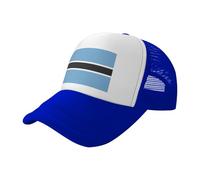 BLWSLC Gorra de béisbol de malla estampada negra con bandera de Botswana, gorra de camionero transpirable, adecuada para pesca y senderismo, Azul, One Size-Large