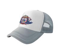 BLWSLC Gorra de béisbol de malla estampada negra con la bandera de la Orden del Mérito de Serbia, gorra de camionero transpirable, adecuada para pesca y senderismo, Gris, One Size-Large