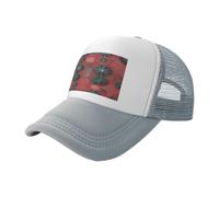 BLWSLC Gorra de béisbol de malla estampada negra con patrón de armas biológicas, gorra de camionero transpirable, adecuada para pesca y senderismo, Gris, L