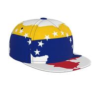 BLWSLC Gorra de béisbol estampada con la bandera de Venezuela, ala plana, adecuada para actividades al aire libre como viajes, senderismo y pesca, color negro