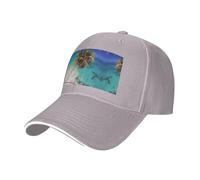 BLWSLC Gorra de béisbol estampada de Islas del Caribe, ajustable, adecuada para deportes al aire libre, ocio, fitness y viajes, color negro, Gris, talla nica