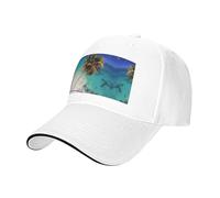 BLWSLC Gorra de béisbol estampada de Islas del Caribe, ajustable, adecuada para deportes al aire libre, ocio, fitness y viajes, color negro, blanco, talla nica