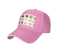 BLWSLC Gorra de béisbol estampada de té de la tarde, ajustable, adecuada para deportes al aire libre, ocio, fitness y viajes, color negro, Rosado, talla única