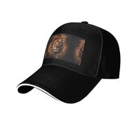 BLWSLC Gorra de béisbol estampada The Lion's Gaze ajustable, adecuada para deportes al aire libre, ocio, fitness y viajes, color negro