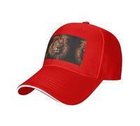 BLWSLC Gorra de béisbol estampada The Lion's Gaze ajustable, adecuada para deportes al aire libre, ocio, fitness y viajes, color negro, Rojo, One Size