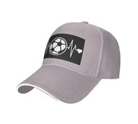 BLWSLC Gorra de béisbol negra con estampado "I Love Soccer para deportes al aire libre", gorra de béisbol casual, ajustable., gris, Talla única