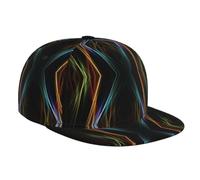 BLWSLC Gorra de béisbol para adultos, ajustable, de sarga, con líneas coloridas, para papá, adecuada para viajes y deportes, color negro