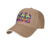 BLWSLC Gorra de béisbol para hombre con visera curvada y estampado de rosas arcoíris, gorra de béisbol de viaje para fitness y senderismo, color negro, natural, Talla única