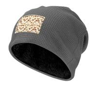 BLWSLC Gorro de punto elástico con forro de pelo largo estampado de pollo negro, adecuado para senderismo y escalada de montaña, gris, Talla única