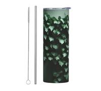 BLWSLC Green Creeper - Taza de café con pajilla impresa para viajes, ideal para oficina y viajes, 591 ml
