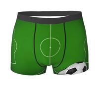BLWSLC Green Grass Field Soccer Playground The Ball - Calzoncillos tipo bóxer para hombre, aptos para viajes, gimnasio y oficina, Negro, XL