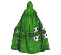 BLWSLC Green Grass Field Soccer Playground The Ball - Capa con capucha para adultos, disfraz de escenario, fiesta de vacaciones y disfraz de cosplay