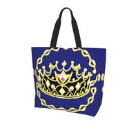 BLWSLC Hermosa bolsa de mano estampada de feliz cumpleaños, bolsa de mano de gran capacidad para viajes, compras y vacaciones en la playa, Tiara de fantasía, Talla única