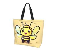 BLWSLC Hermosa bolsa de mano estampada de feliz cumpleaños, bolsa de mano de gran capacidad para viajes, compras y vacaciones en la playa, Amarillo Bee, Talla única