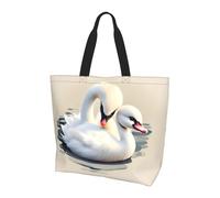 BLWSLC Hermosa bolsa de mano estampada de feliz cumpleaños, bolsa de mano de gran capacidad para viajes, compras y vacaciones en la playa, Bonito cisne pequeño, Talla única