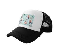 BLWSLC Hermosa gorra de béisbol de malla negra con estampado de sirena, gorra deportiva ajustable, adecuada para viajes y pesca, Negro, Talla única