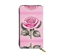 BLWSLC Hermosas rosas rosadas, cartera larga con cremallera, tarjetero, bolsa de almacenamiento portátil de monedas de viaje adecuada para viajes y uso diario