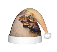 BLWSLC Hermoso sombrero de Navidad para niños con estampado de vista al canal de Venecia, adecuado para fiestas de vacaciones y uso en invierno al aire libre