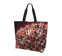 BLWSLC International Chess - Bolso de viaje con estampado de ajedrez de gran capacidad para mujer, bolsa de hombro adecuada para viajes y gimnasio, Ajedrez internacional, Talla única