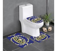BLWSLC Juego de 3 alfombrillas de baño con diseño de tiara de fantasía, adecuadas para inodoros en forma de U, bañeras y duchas