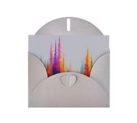 BLWSLC Juego de tarjetas de felicitación de 15 x 10 cm con diseño de árbol de tinta de color gris con sobre, invitaciones de boda/cumpleaños