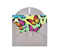 BLWSLC Juego de tarjetas de felicitación de 15 x 10 cm, diseño de enjambre de mariposas, color gris, con sobre, invitaciones de boda/cumpleaños