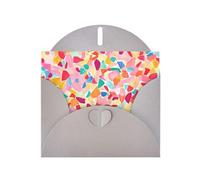 BLWSLC Juego de tarjetas de felicitación de 6 x 4 pulgadas con fragmentos de color caramelo impresas en color gris con sobre, invitaciones de boda/cumpleaños