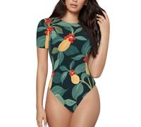 BLWSLC Life Fruit on the Vine - Body de cuello redondo para mujer, de manga corta, para uso individual o en capas, Negro, XL