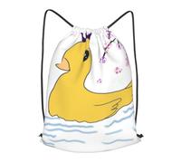 BLWSLC Little Yellow Duck - Mochila de viaje con cordón para gimnasio, portátil, adecuada para viajes cortos, Negro, M