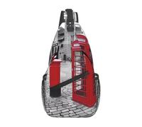 BLWSLC Londres Red Telephone Booth (1) Bolso cruzado estampado en el pecho, bolso de hombro para hombre, adecuado para senderismo, viajes, ciclismo